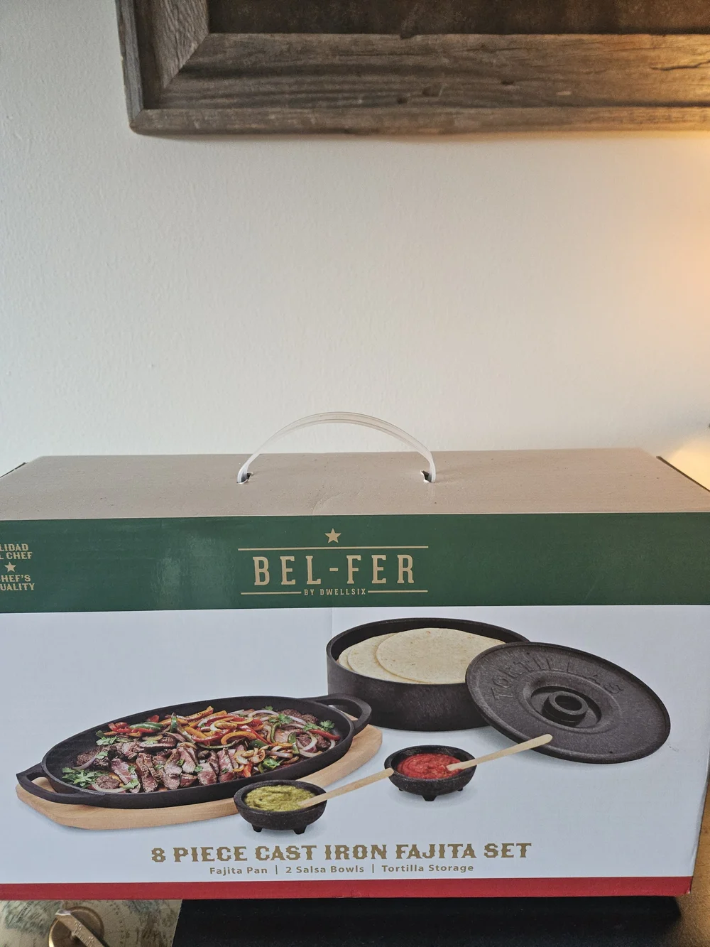 Brand New 8-Piece Cast Iron Fajita Set in Black - Complete Home Games Cookware